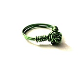 Copper Ring, Green Ring, Rose Ring, Copper Wire Ring, Green Copper Wire Ring, Copper Wire Jewelry