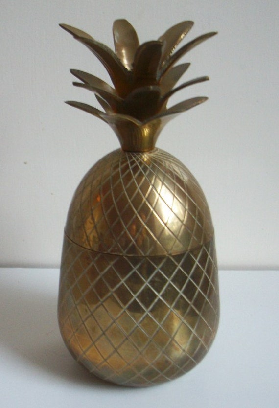 Vintage 1960s Brass Pineapple Ice Bucket by bludragonflyantiques