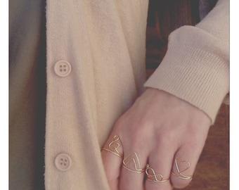 Music Note Ring, Infinity Ring, Heart Ring, Dainty Gold Ring, Chevron Ring, Ampersand Ring, Statement Rings