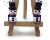 Snowmen Earrings, Polymer Clay Jewelry, Snowman Earrings, Christmas Earrings, Kawaii Jewelry