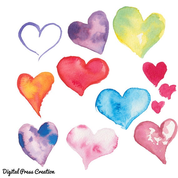 Download Watercolor Hearts Clip art Clipart Water Color Wash Heart ...