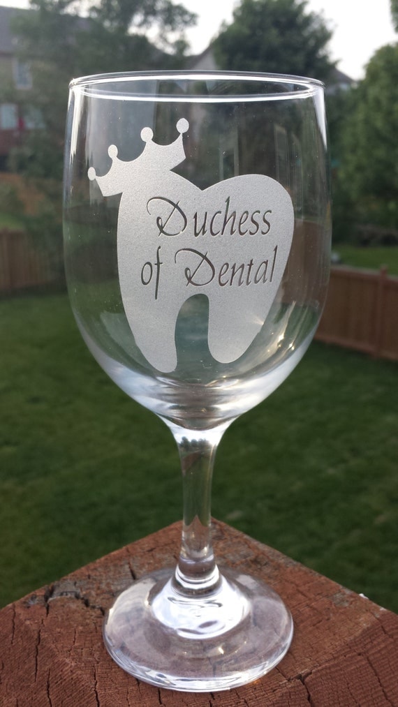Items similar to Dental wine glass, Duchess of Dental, Dental Diva; Molar Wine glass dentist