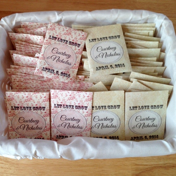 50 Wildflower Seed Packet Favors Let Love Grow by DIYIDo