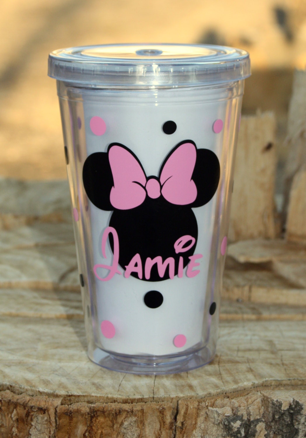 Personalized Disney Name Acrylic Tumbler with Straws BPA