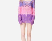 Dazed Days Colorful Sheer Lace Cover Up Tank Dress// Vibrant Pretty In Pink Summer Relaxed Easy Fit Tunic