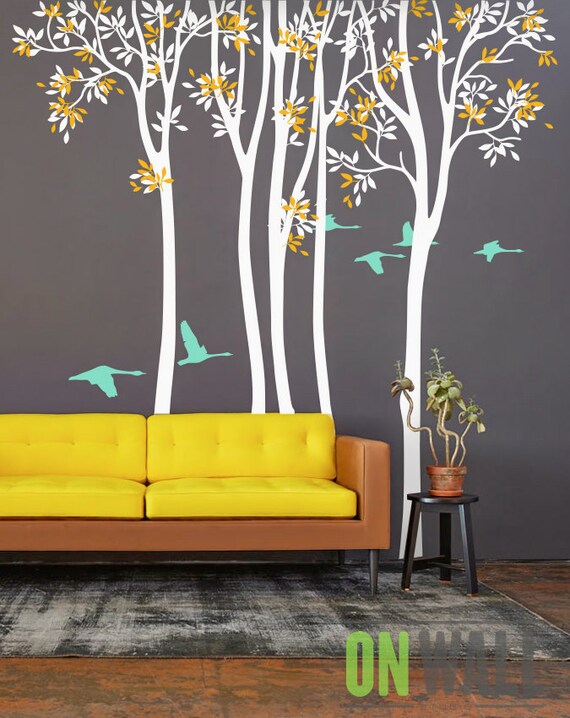 Set of 5 Large Tree Wall Decals Nursery Tree Wall Decals