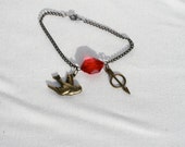 The Hunger Games Inspired Bird Arrow Charm Bracelet