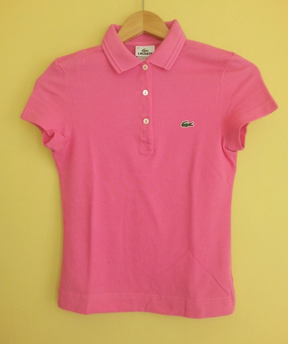 lacoste women's pink polo shirt