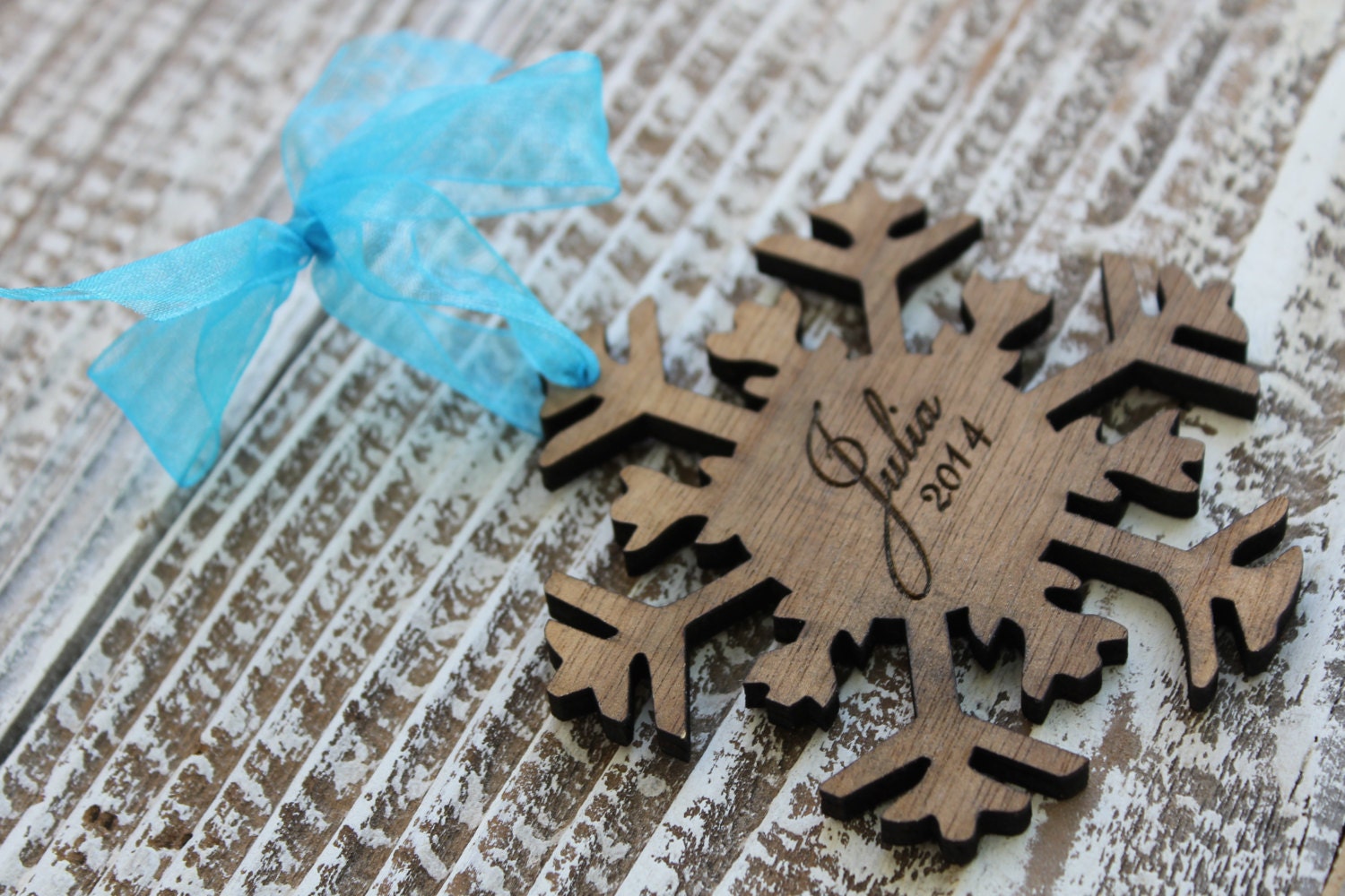 Custom Ornament Snowflake Name Ornament by LetsEngraveIt on Etsy