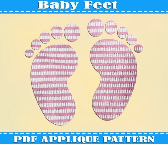 Download Items similar to Baby Feet Applique Pattern Template PDF ...