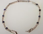14k gold bracelet with natural sapphire stone and diamonds 2.5 carat free ship. m105281.
