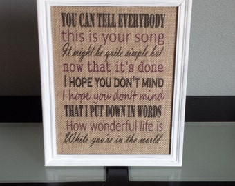 framed songbird print lyrics song â€“ Etsy framed lyrics