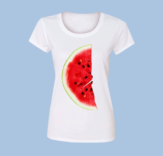 Watermelon FRUIT print Red Pink Designer Fashion White t-shirt