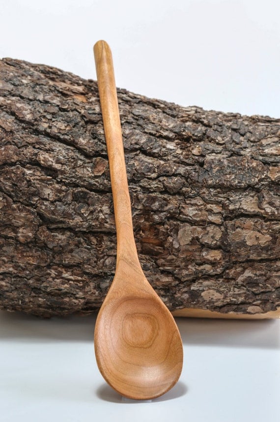 Extra Long Hand Carved Wooden Spoon Handmade From Cherry Wood