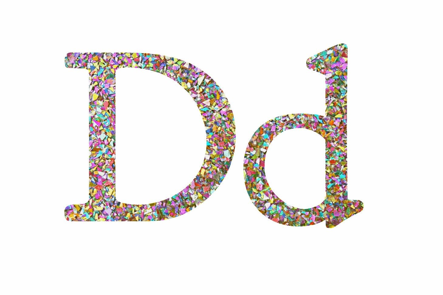 Glitter Letter D Resin Letter Filled with Glitter Glitter