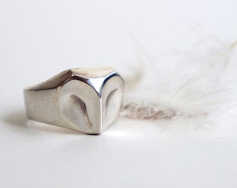 Owl Ring, barn owl sterling silver ring , silver owl, animal jewelry, unisex ring, owl jewelry