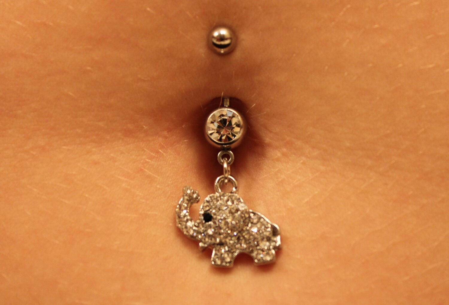 Elephant Belly Button Ring Dangle Belly by TheseVagabondShoes