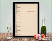 Quote art Print,Love Printable,Printable wall art decor poster,Instant Download,You rule,Valentines Day Print,Printable Love quote Il_170x135