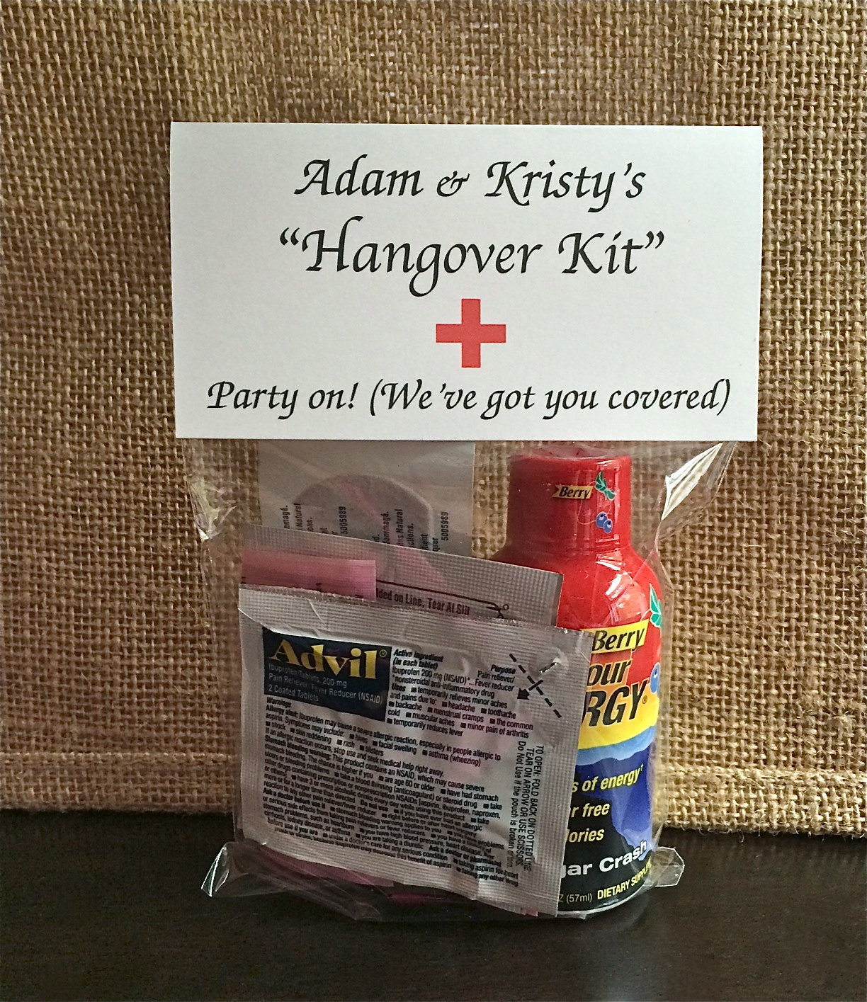 Download Hangover Kit Bag Toppers 4 x 2 folded Wedding by ...