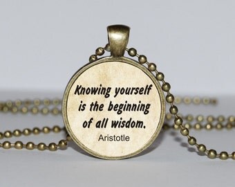 yourself knowing popular wisdom beginning quote aristotle necklace items knowin