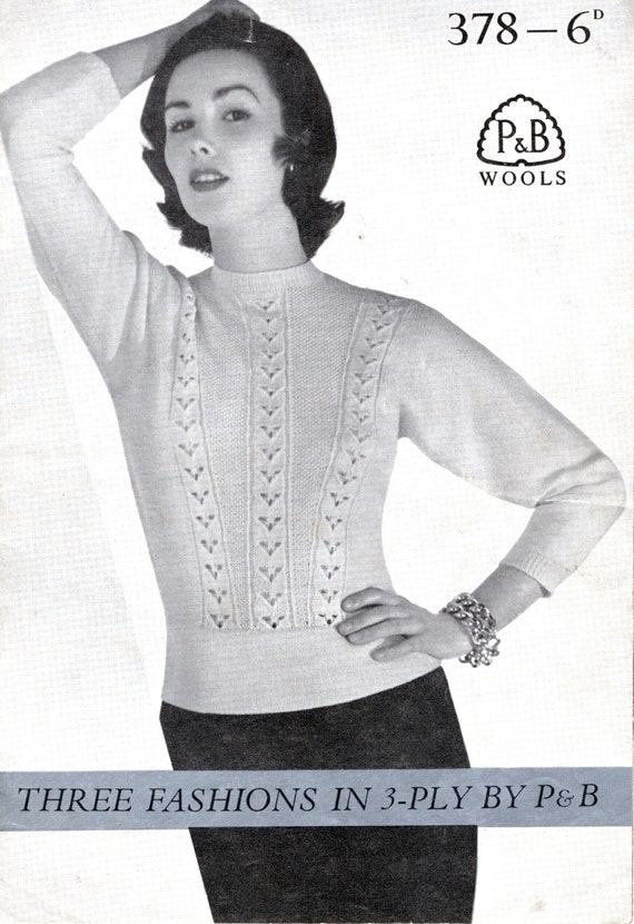 original 1950 s vintage knitting pattern booklet 50 s sweater 3 styles of jumpers original 1950 s vintage knitting pattern booklet 50 s sweater 3 styles of jumpers