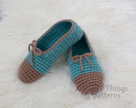 Download crochet pattern #001 - Women chunky house slippers, shoes ...