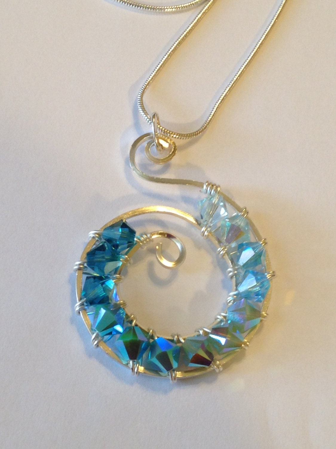 Swarovski blue crystal necklace Clearance