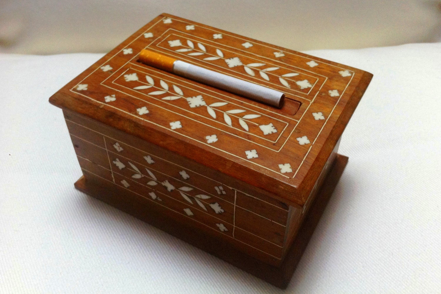 Magic Cigarette Box Wooden Cigarette Cigar by ArmoireAncienne