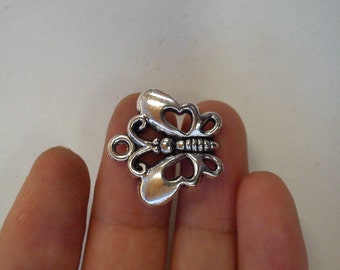 15 butterfly tibetan silver charm pendant antique silver wholesale uk 20x20mm