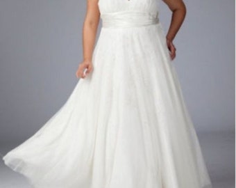 The New Plus Size Wedding Dress Bridal Gown V-neck Chiffon Formal Dress ...