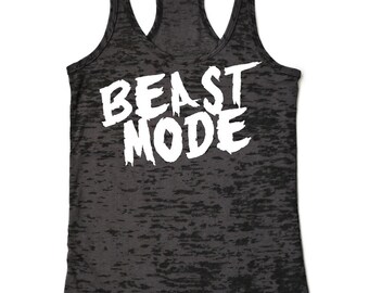 Crossfit Tank Top Beast Mode Burnout Workout Tank Top Womens Workout ...
