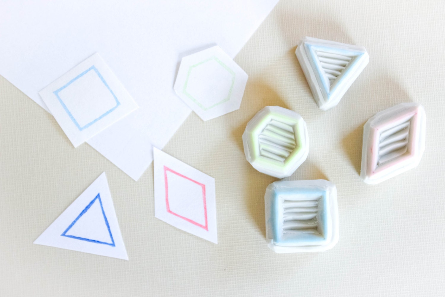 Geometric Shapes Stamp Set. Basic Shapes. Hexagon Stamp. Square Stamp