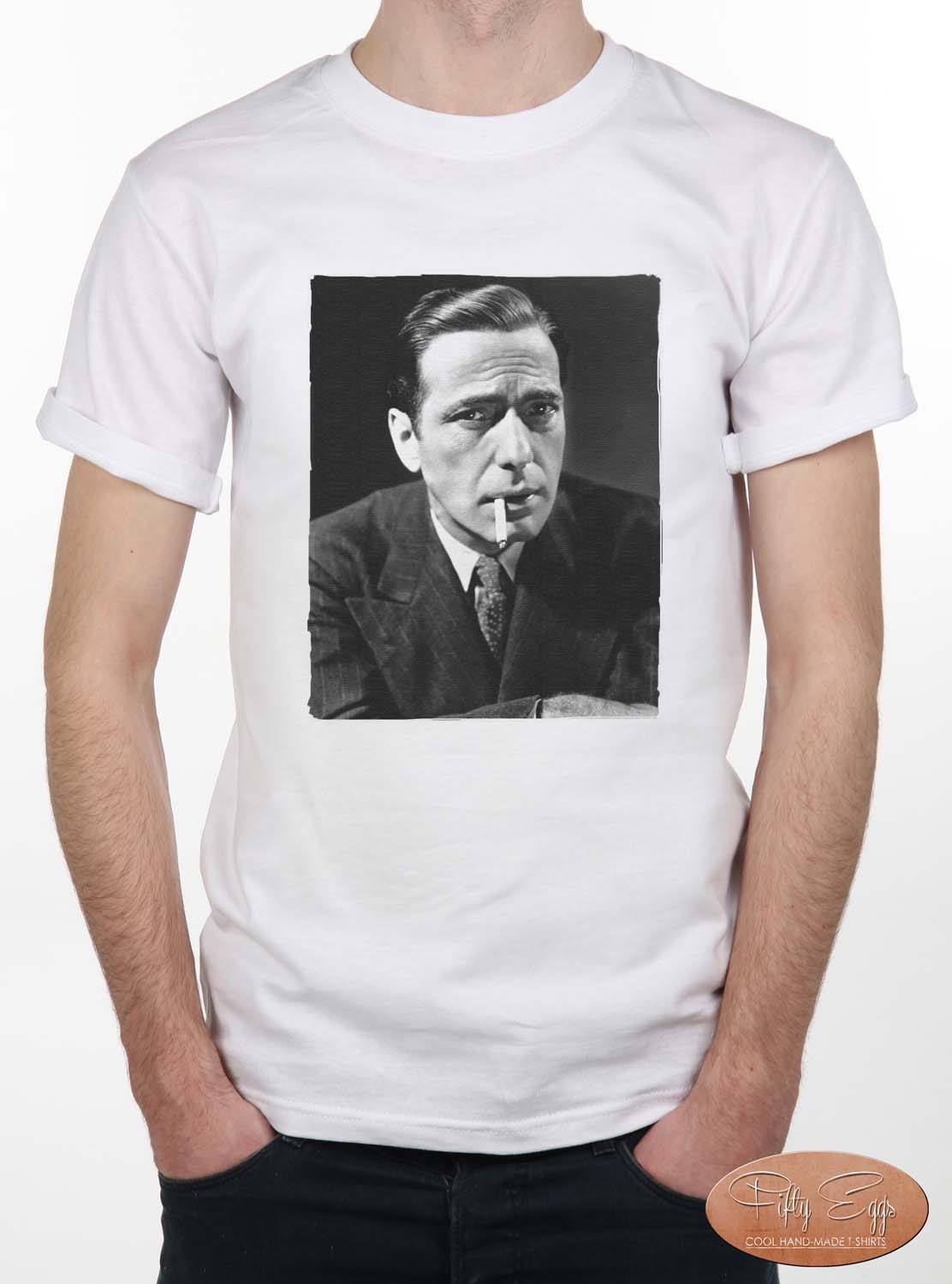Items similar to Humphrey Bogart Iconic White T-Shirt on Etsy
