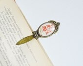 FLOWERS Bookmark, Long Bookmarks, Book Lovers gifts, Vintage, Red, Rustic
