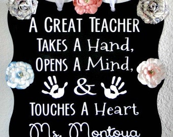 Teacher Appreciation Gift - Personalized Wall Sign w/ Last Name ...