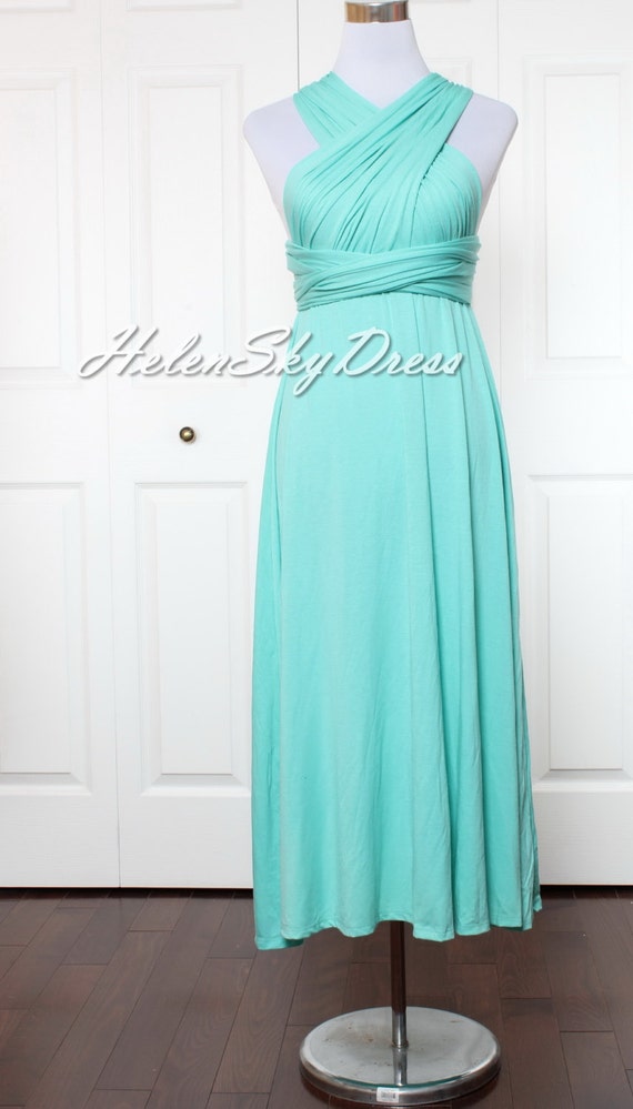Turquoise Green Bridesmaid Dress Wrap Infinity Dress