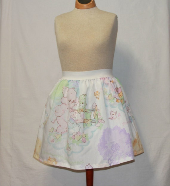 Care Bear Cousins Ladies Skirt from upcycled vintage fabric