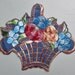 Vintage Applique Trim Large 1920s 1930s Basket of Fruit Embroidery 20s 30s Art Deco Sew On Applique