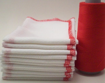 Red Unpaper Towels - Reusable Birds Eye Cotton Paper Towel Alternative
