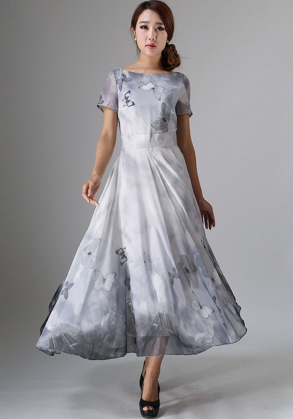 chiffon butterfly gown