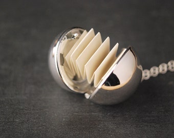 Silver Secret Message Ball Locket