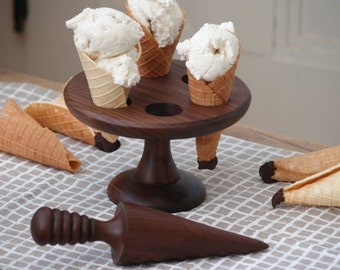 cone krumkake for roller Roller Homemade Cone Cream  Ice   Stand Cone  Wood Roller Krumkake