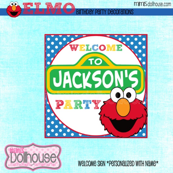 PERSONALIZED ElmoWelcome Sign-Sesame Street Welcome Sign-PDF Il_570xn