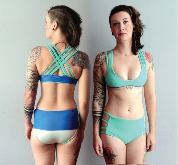 Custom 3 Strap X Back Bikini Bathing Suit or Workout Bra to