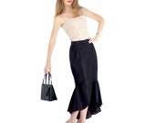 Beautiful & Romantic vintage 90s long black Morning Glory skirt