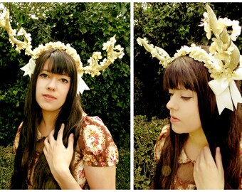 Deer Antler Headband Made to Order -READ DESCRIPTION- Mori Lolita Girl Fawn Fashion Accessory
