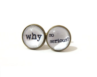 Why So Serious Cufflinks, Fashion Cufflink, Geekery Cuff Links, Joker Cufflinks, Batman Cufflinks, Quote Cufflinks, Typewriter Cufflinks