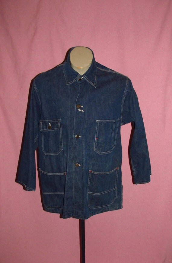 Vintage Demin 4 Pocket Railroad Jacket 42 R by RememberMeClothing