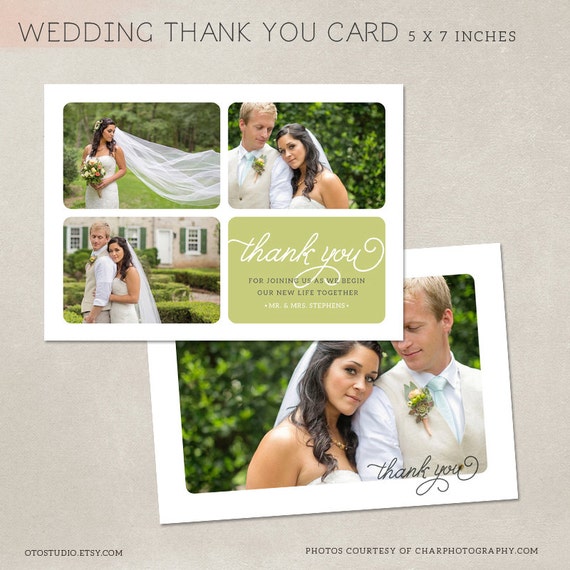 Wedding Thank You Card Template for Photographers PSD Flat