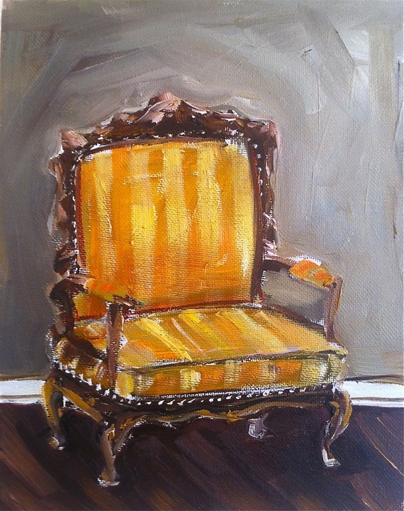 Items similar to Bergere Chair Painting on Canvas on Etsy